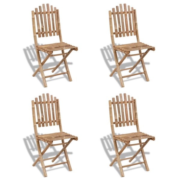 Folding outdoor chairs, bamboo, 4 pcs.