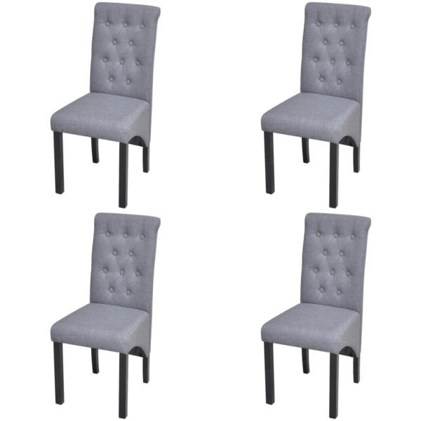 Dining room chairs, 4 pcs., light gray, fabric