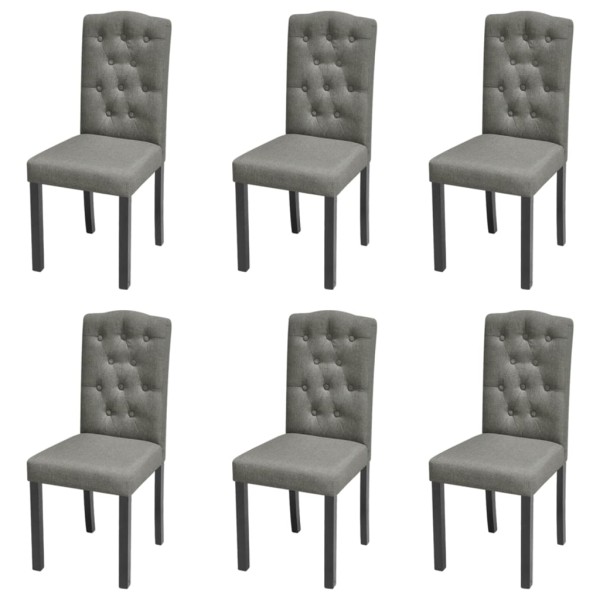 Dining room chairs, 6 pcs., gray color, fabric