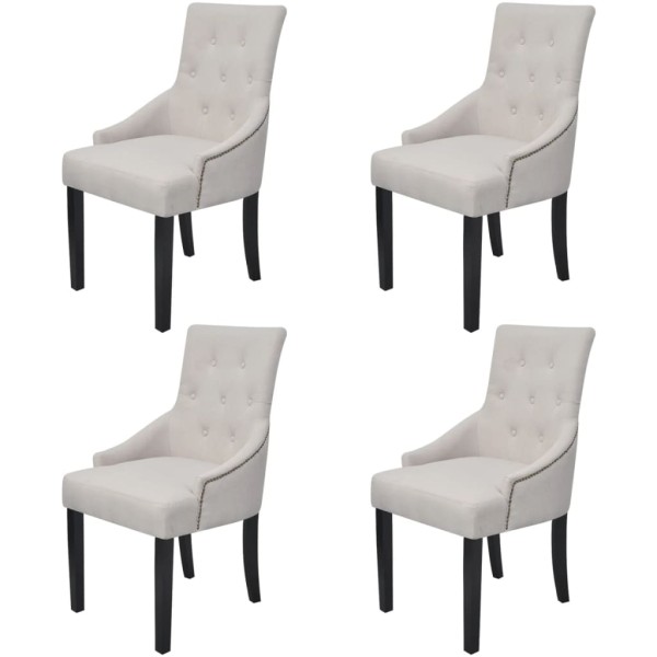 Dining chairs, 4 pcs., cream gray color, fabric