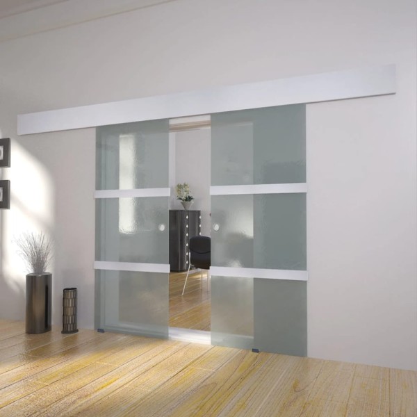Double sliding doors, glass