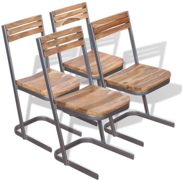 Dining chairs, 4 pcs., solid teak