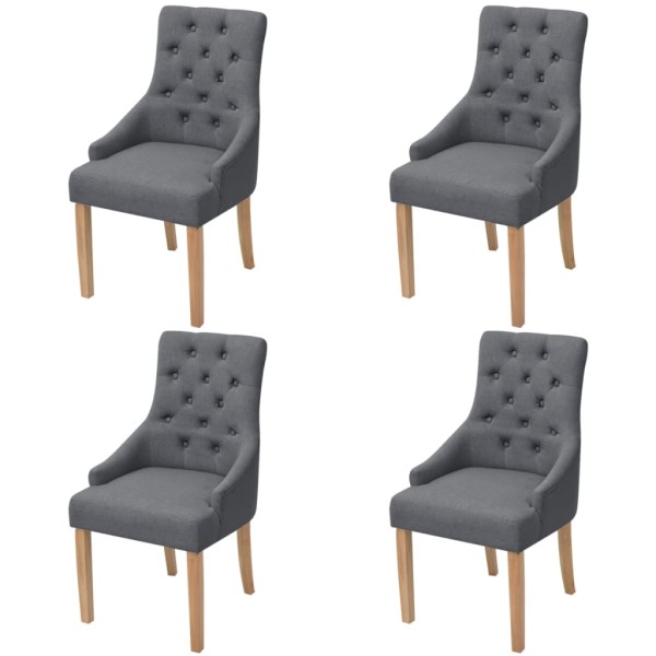 Dining room chairs, 4 pcs., dark gray, fabric