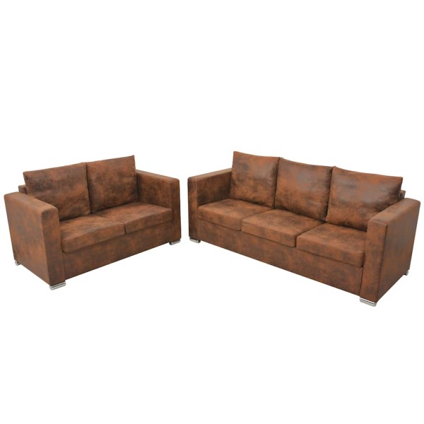 Sofa set, 2d, artificial suede leather