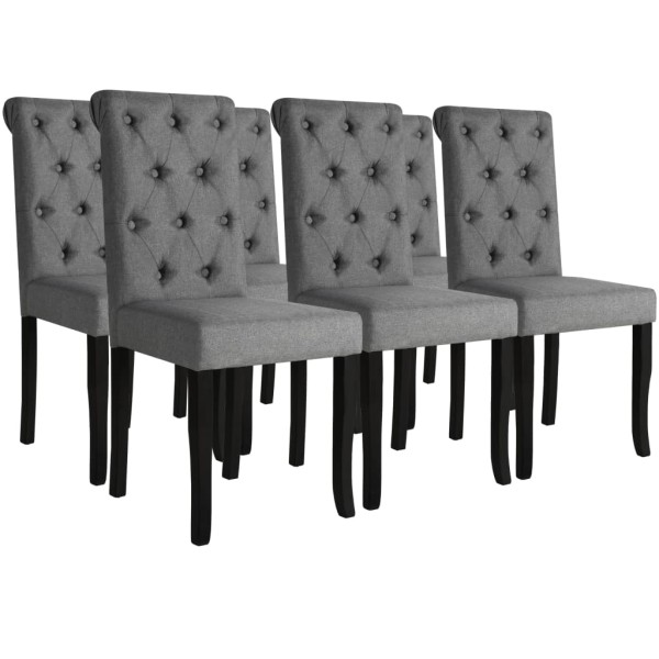 Dining room chairs, 6 pcs., dark gray, fabric