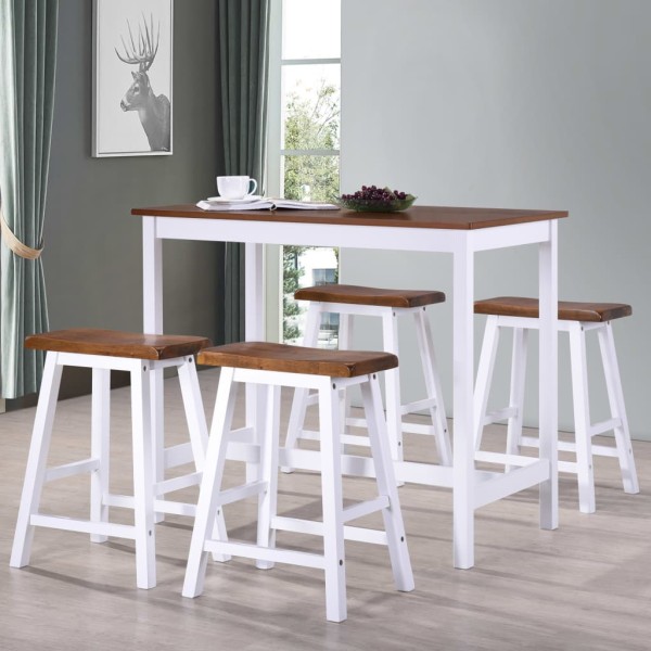 Set of bar table and chairs, 5d., solid wood