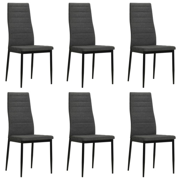 Dining room chairs, 6 pcs., dark gray, fabric