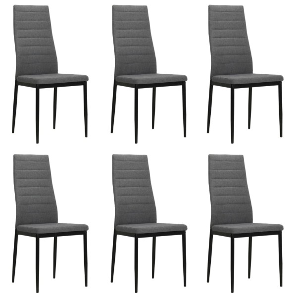 Dining room chairs, 6 pcs., light gray color, fabric