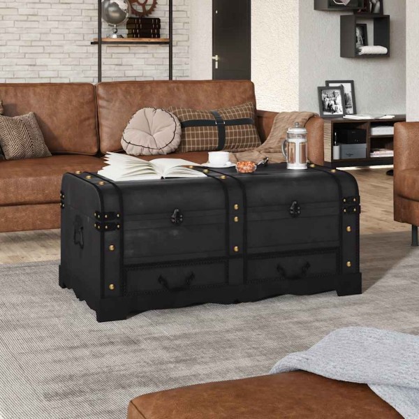 Chest, wooden, black, 90x51x42 cm