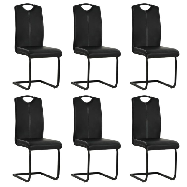 Gambian dining chairs, 6 pcs., black, artificial leather