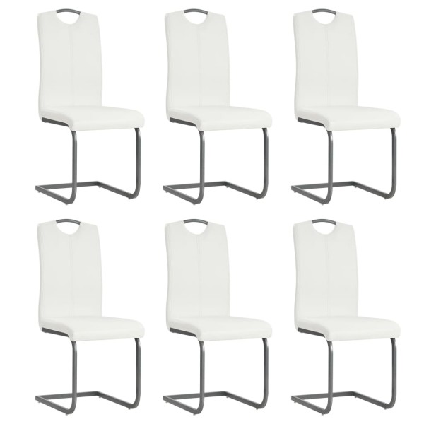 Gambian dining chairs, 6 pcs., white, artificial leather