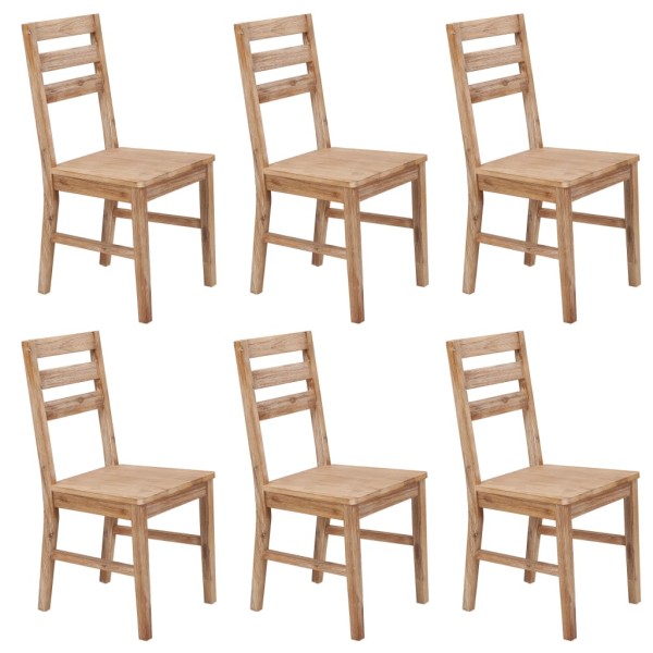 Dining room chairs, 6 pieces, solid acacia wood