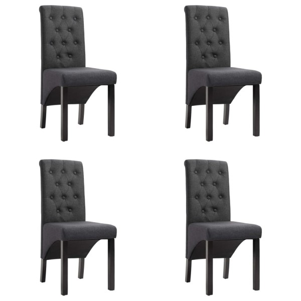 Dining room chairs, 4 pcs., dark gray, fabric