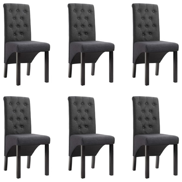 Dining room chairs, 6 pcs., dark gray, fabric