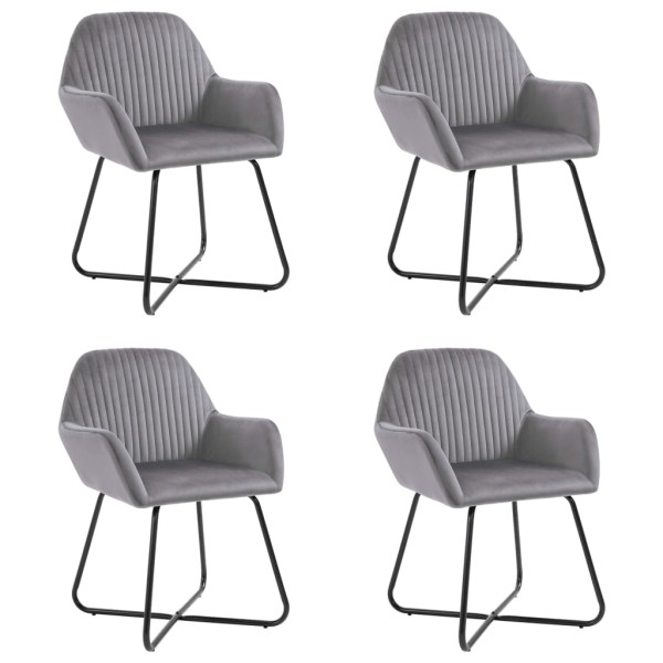 Dining room chairs, 4 pcs., gray color, velvet