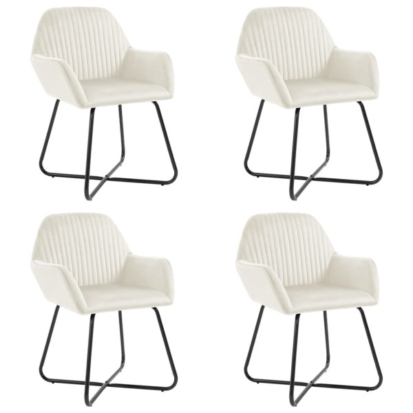 Dining room chairs, 4 pcs., cream color, velvet