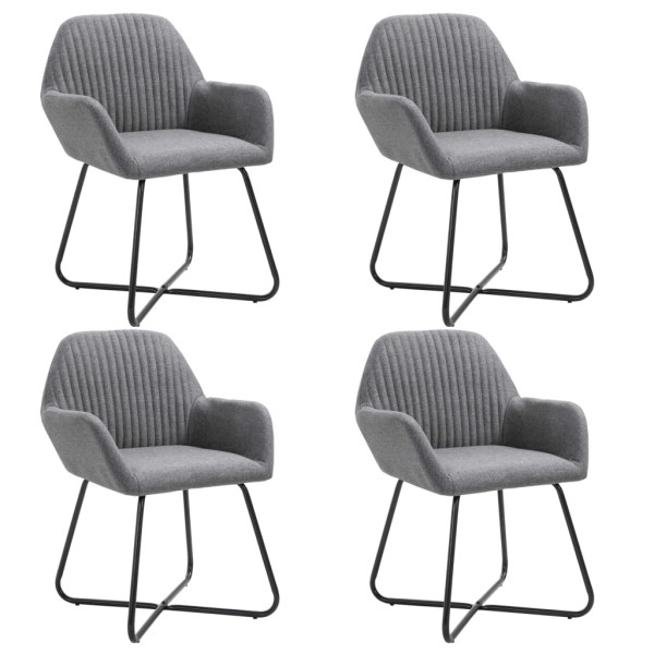 Dining room chairs, 4 pcs., dark gray, fabric
