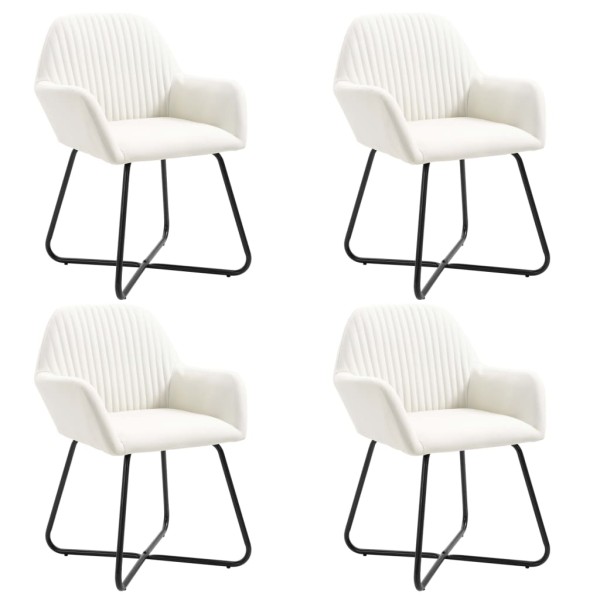 Dining room chairs, 4 pcs., cream color, fabric