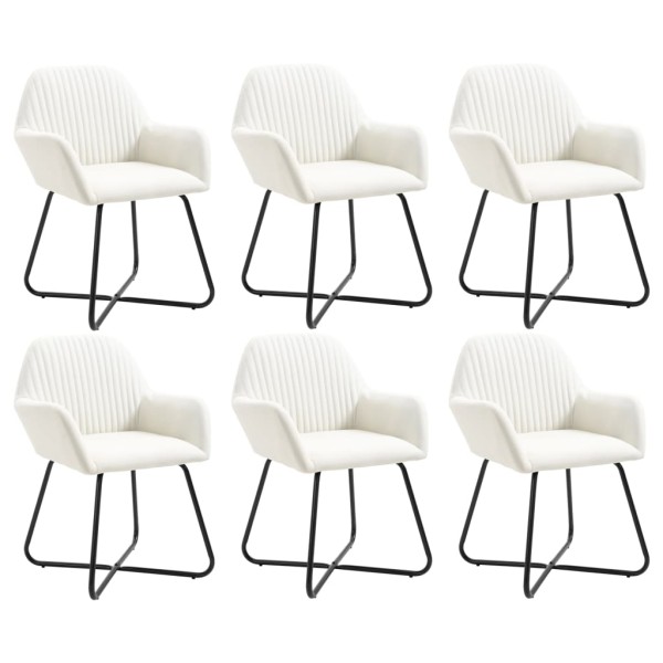 Dining room chairs, 6 pcs., cream color, fabric