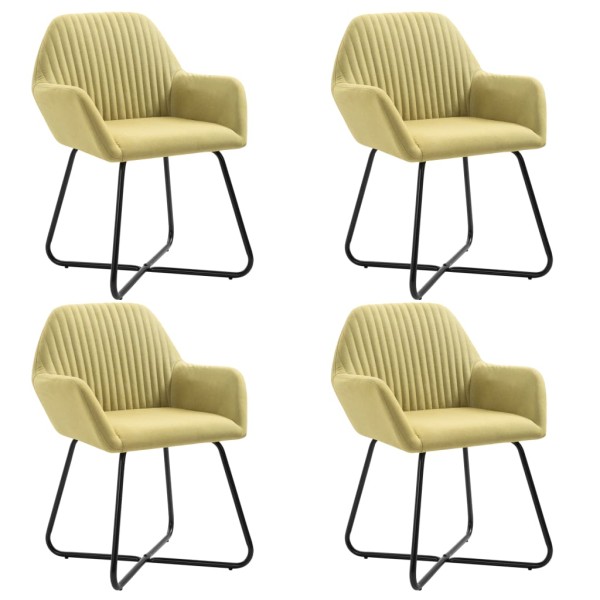 Dining chairs, 4 pcs., green, fabric