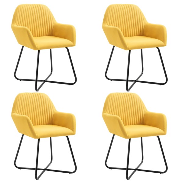 Dining room chairs, 4 pcs., yellow color, fabric