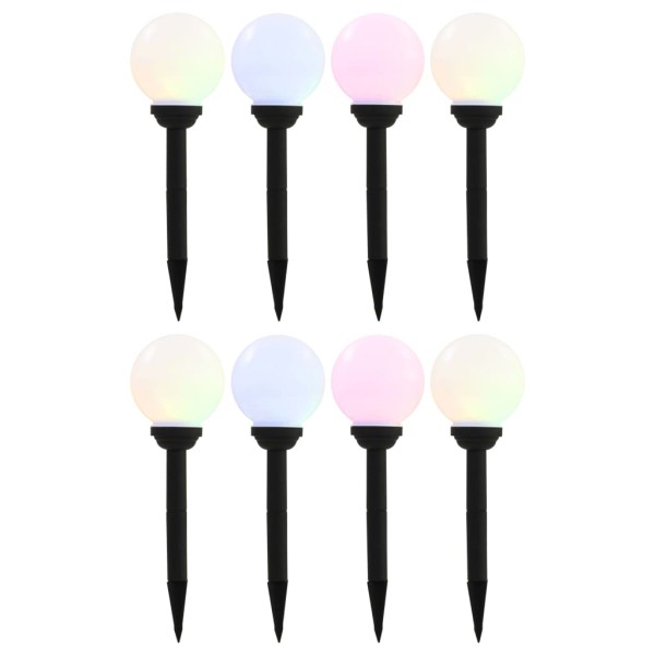 Solar power rechargeable LED outdoor lights, 8pcs., 15cm