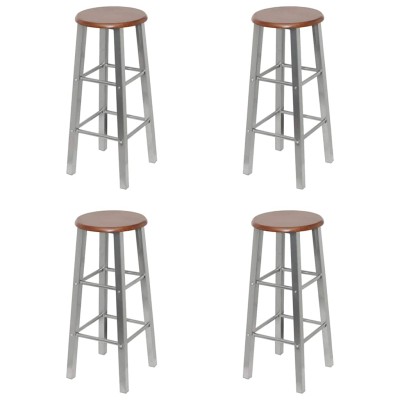 Bar stools, 4 pcs., silver...