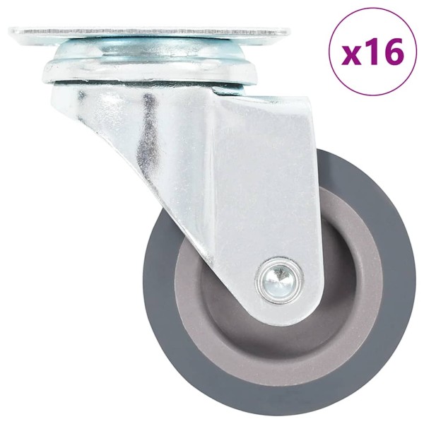 Wheels, 16pcs, swivel, 50mm