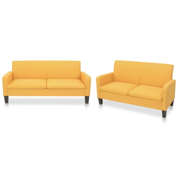 Sofa set, 2d., yellow color, fabric