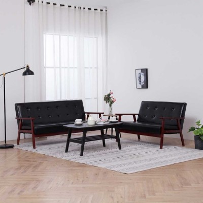 Sofa set, 2 parts, black...