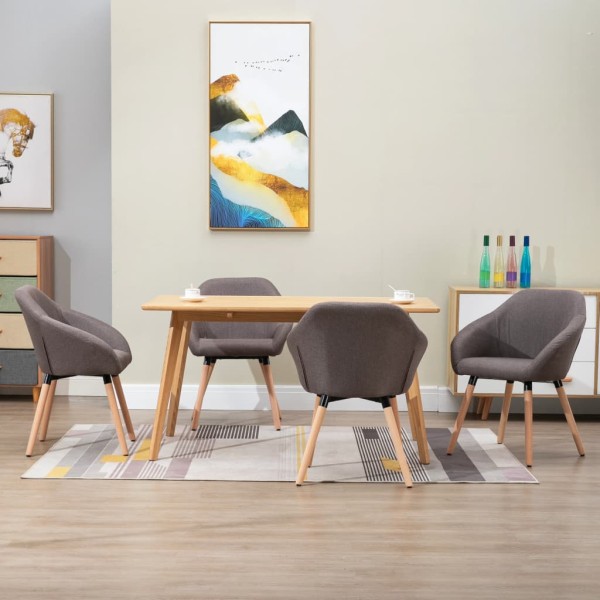 Dining room chairs, 4 pcs., taupe color, fabric
