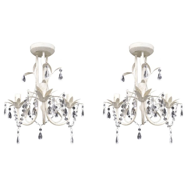 Brush, 2pcs., elegant white color, crystal