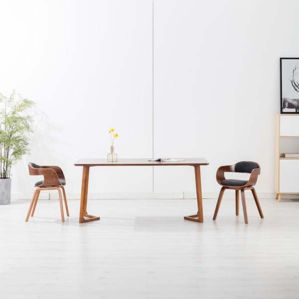 Dining room chairs, 2 pcs., dark gray, fabric and wood