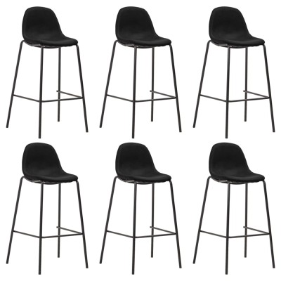 Bar chairs, 6 pcs., black,...