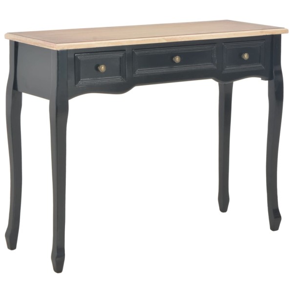 Cosmetic console table with 3 drawers, black