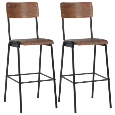 Bar stools, 2 pcs., brown,...