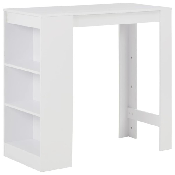 Bar table with shelf, white, 110x50x103cm