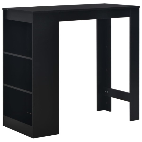 Bar table with shelf, black, 110x50x103cm
