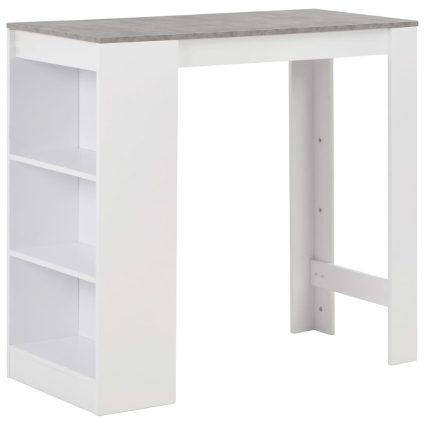 Bar table with shelf, white, 110x50x103cm