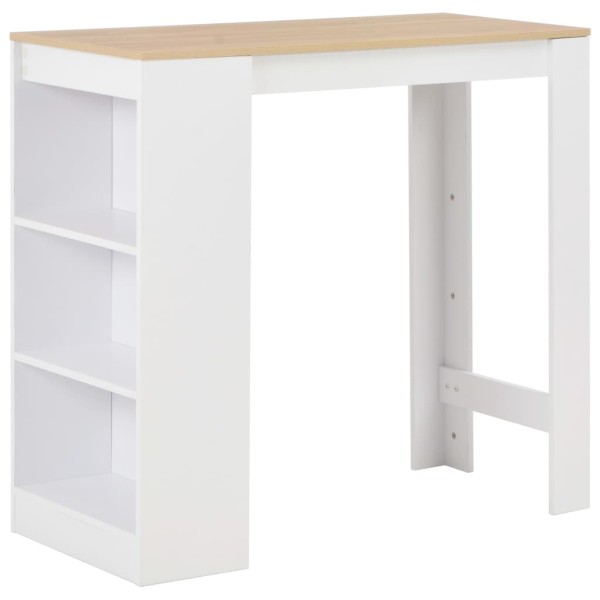 Bar table with shelf, white, 110x50x103cm