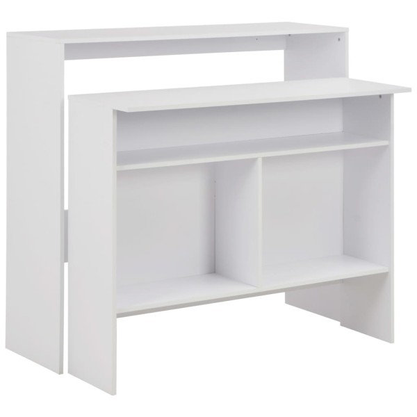 Bar table with 2 table tops, white, 130x40x120cm