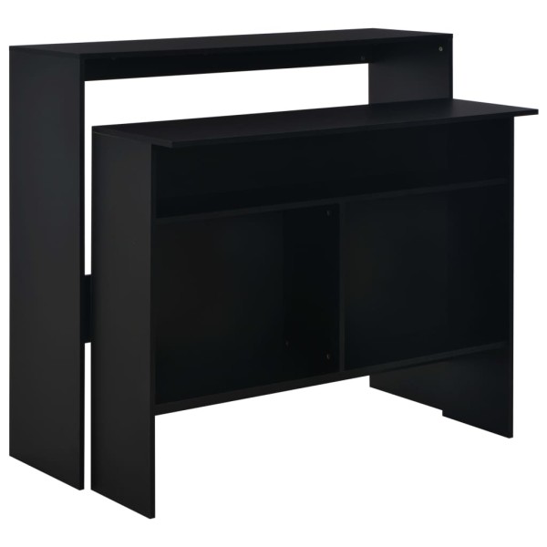 Bar table with 2 table tops, black, 130x40x120cm