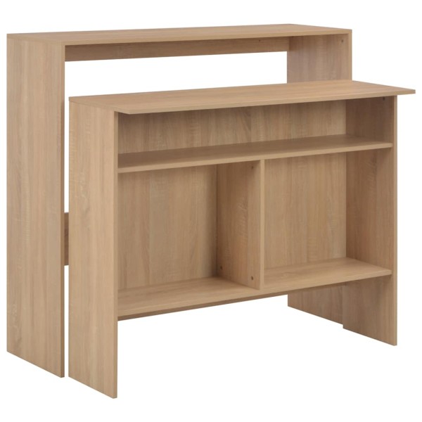 Bar table with 2 table tops, oak width, 130x40x120cm