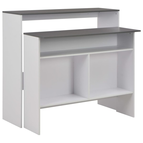 Bar table with 2 table tops, white and gray, 130x40x120cm
