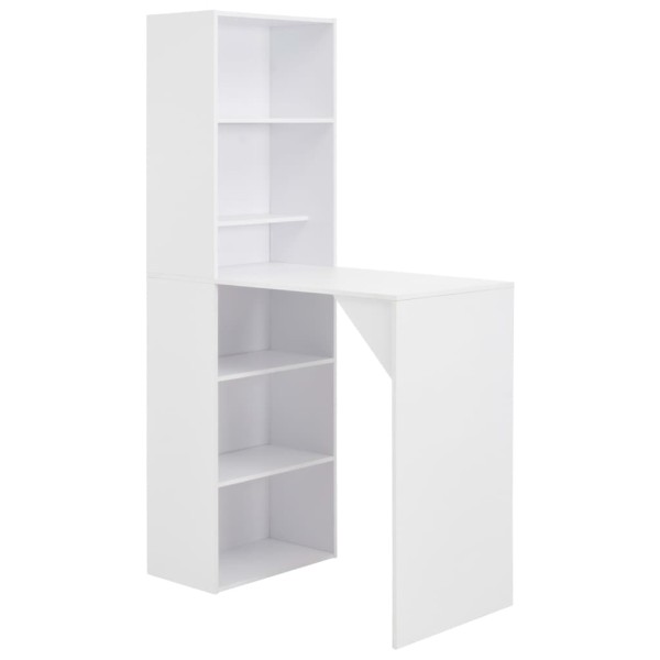 Bar table with cabinet, white, 115x59x200cm