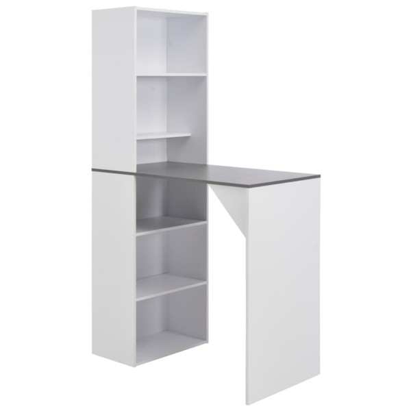 Bar table with cabinet, white, 115x59x200cm