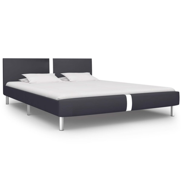 Bed frame, black, 120x200 cm, artificial leather