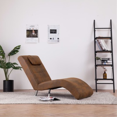 Lounger with pillow, brown,...