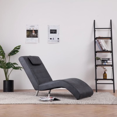 Lounger with pillow, gray,...
