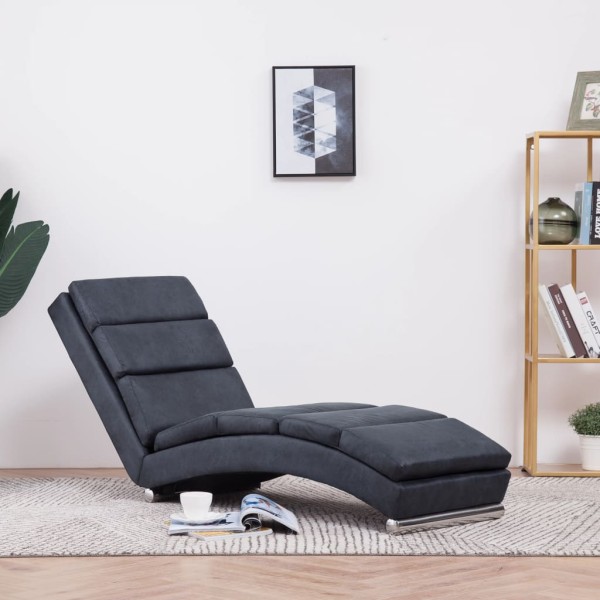 Lounger, gray, artificial leather